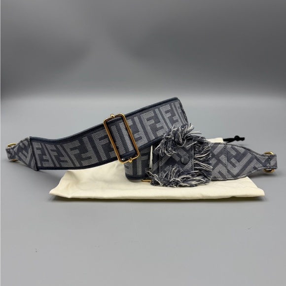 Fendi Adjustable Cotton FF Denim Crossbody Strap - Picture 2 of 7